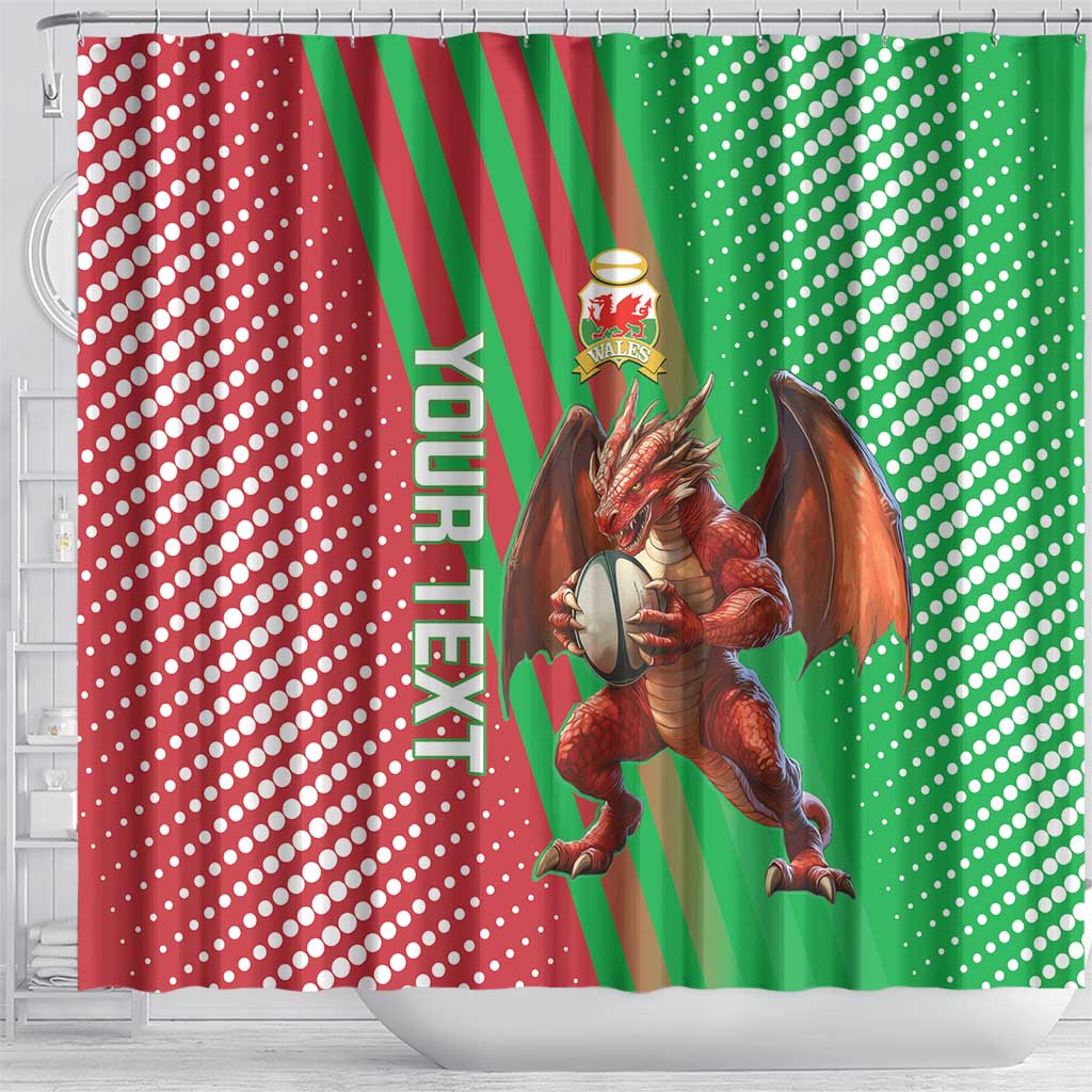 Custom Wales Rugby 2025 Shower Curtain Go Welsh Dragon Sporty Style - Wonder Print Shop
