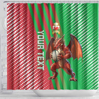 Custom Wales Rugby 2025 Shower Curtain Go Welsh Dragon Sporty Style - Wonder Print Shop