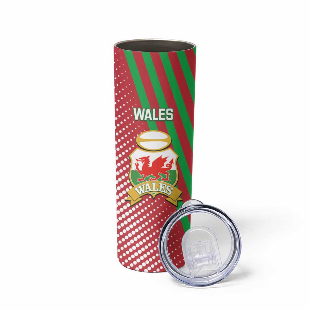 Custom Wales Rugby 2025 Skinny Tumbler Go Welsh Dragon Sporty Style - Wonder Print Shop