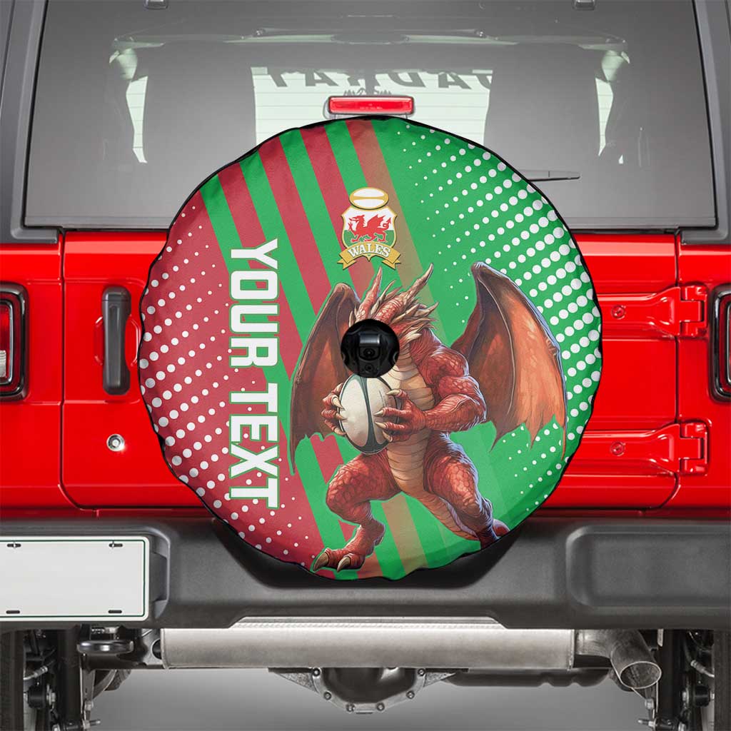 Custom Wales Rugby 2025 Spare Tire Cover Go Welsh Dragon Sporty Style - Wonder Print Shop
