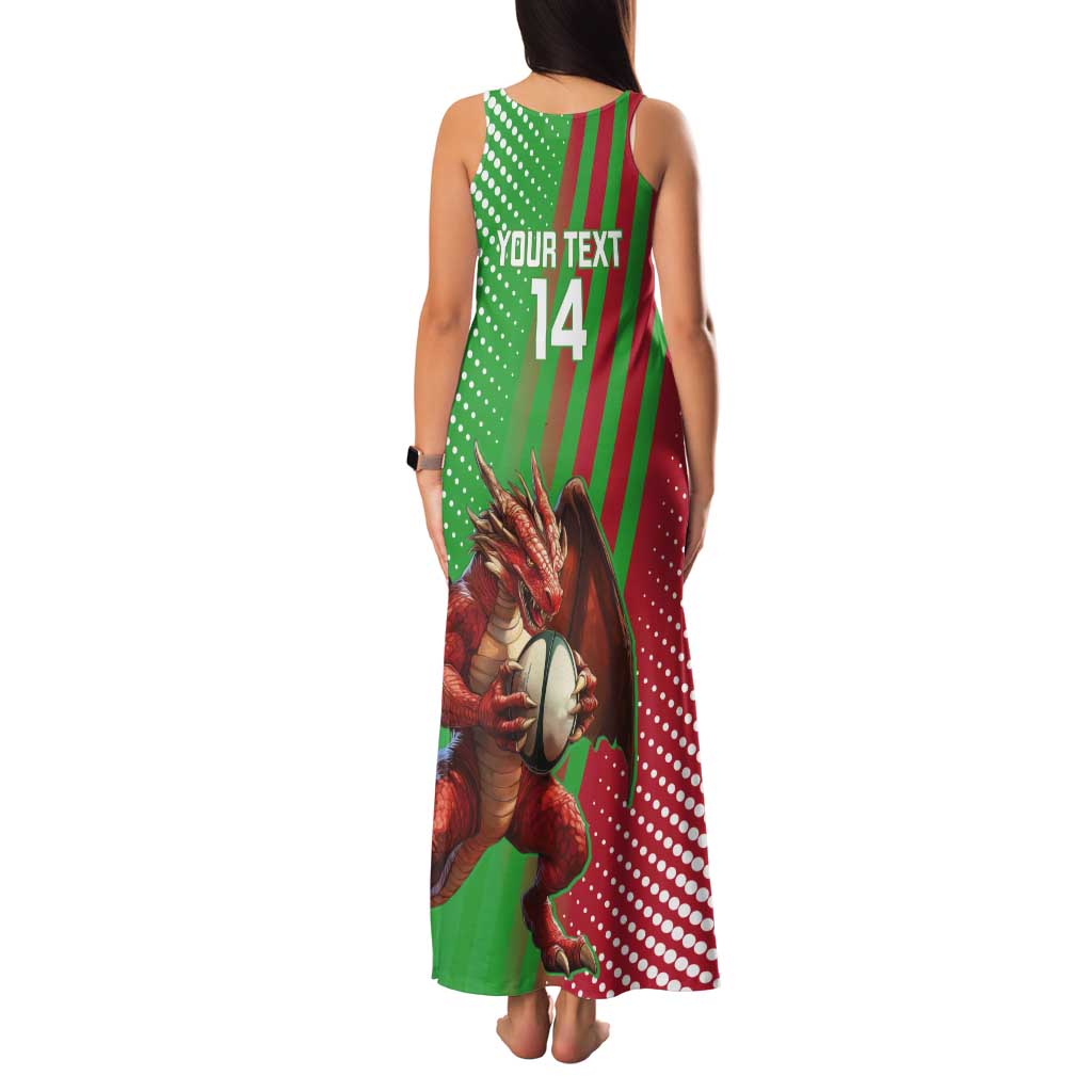Custom Wales Rugby 2025 Tank Maxi Dress Go Welsh Dragon Sporty Style - Wonder Print Shop