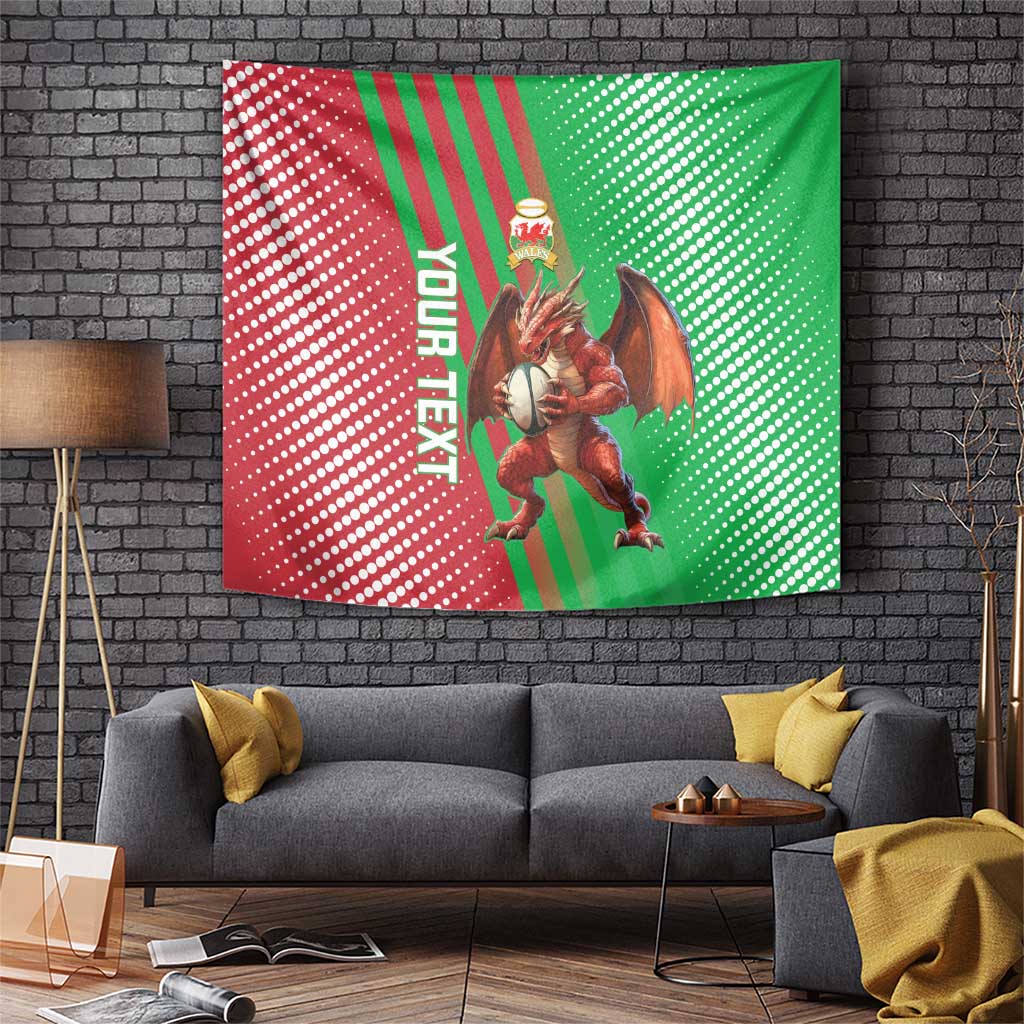 Custom Wales Rugby 2025 Tapestry Go Welsh Dragon Sporty Style - Wonder Print Shop