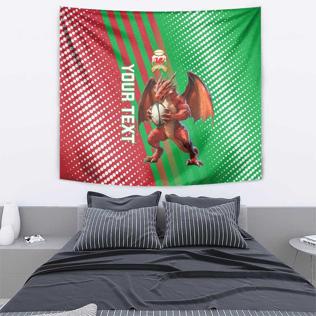 Custom Wales Rugby 2025 Tapestry Go Welsh Dragon Sporty Style - Wonder Print Shop