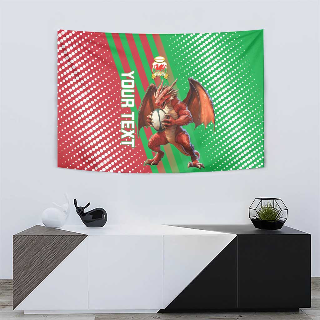 Custom Wales Rugby 2025 Tapestry Go Welsh Dragon Sporty Style - Wonder Print Shop
