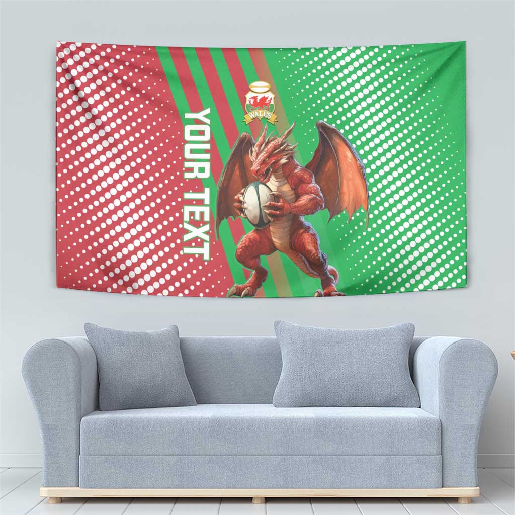Custom Wales Rugby 2025 Tapestry Go Welsh Dragon Sporty Style - Wonder Print Shop