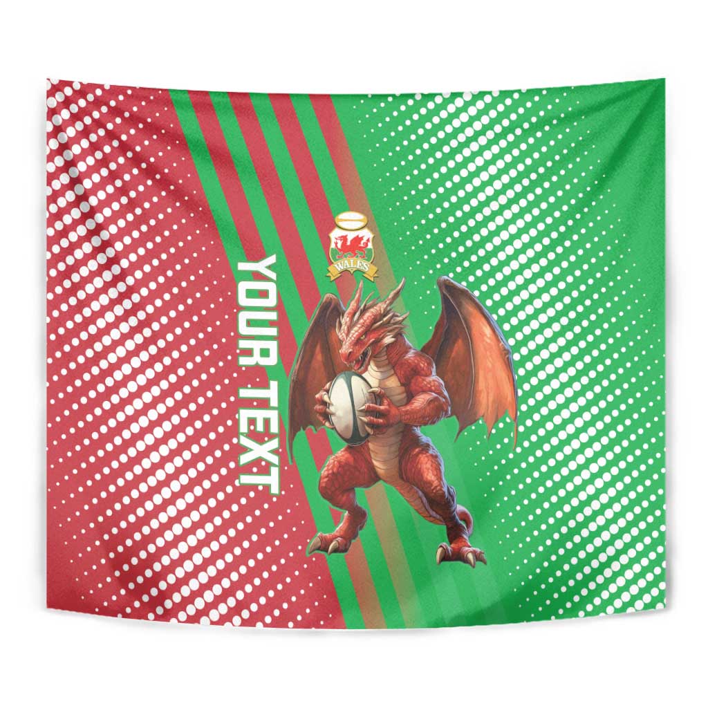 Custom Wales Rugby 2025 Tapestry Go Welsh Dragon Sporty Style - Wonder Print Shop