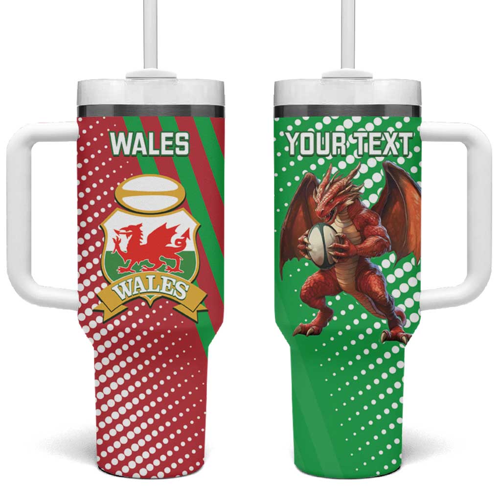 Custom Wales Rugby 2025 Tumbler With Handle Go Welsh Dragon Sporty Style - Wonder Print Shop