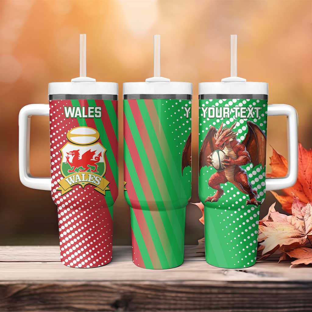 Custom Wales Rugby 2025 Tumbler With Handle Go Welsh Dragon Sporty Style - Wonder Print Shop