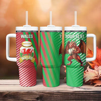 Custom Wales Rugby 2025 Tumbler With Handle Go Welsh Dragon Sporty Style - Wonder Print Shop