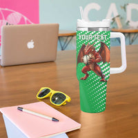 Custom Wales Rugby 2025 Tumbler With Handle Go Welsh Dragon Sporty Style - Wonder Print Shop