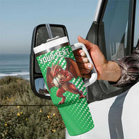 Custom Wales Rugby 2025 Tumbler With Handle Go Welsh Dragon Sporty Style - Wonder Print Shop