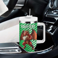 Custom Wales Rugby 2025 Tumbler With Handle Go Welsh Dragon Sporty Style - Wonder Print Shop