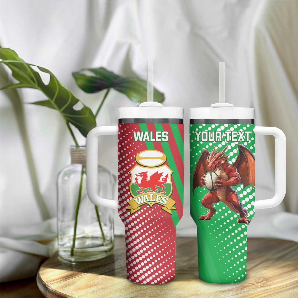 Custom Wales Rugby 2025 Tumbler With Handle Go Welsh Dragon Sporty Style - Wonder Print Shop