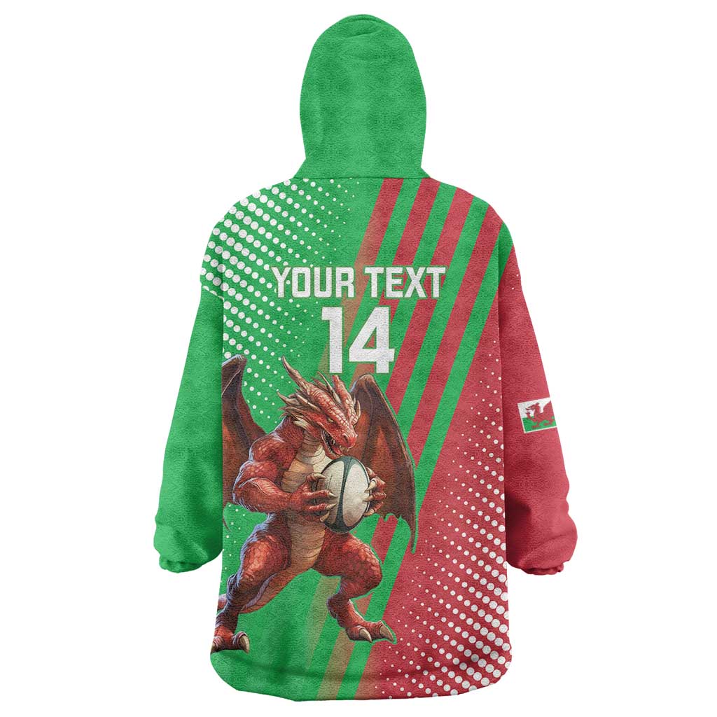 Custom Wales Rugby 2025 Wearable Blanket Hoodie Go Welsh Dragon Sporty Style - Wonder Print Shop