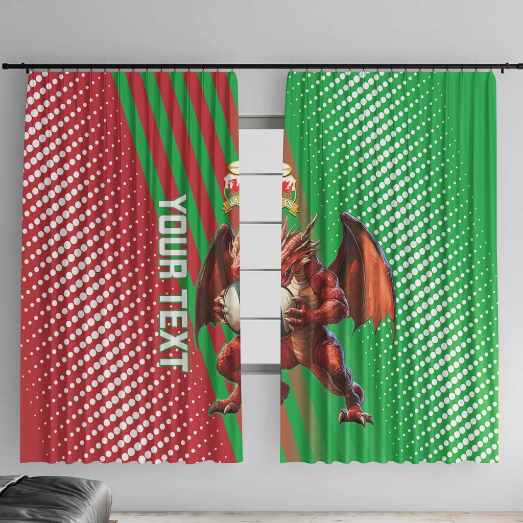 Custom Wales Rugby 2025 Window Curtain Go Welsh Dragon Sporty Style - Wonder Print Shop