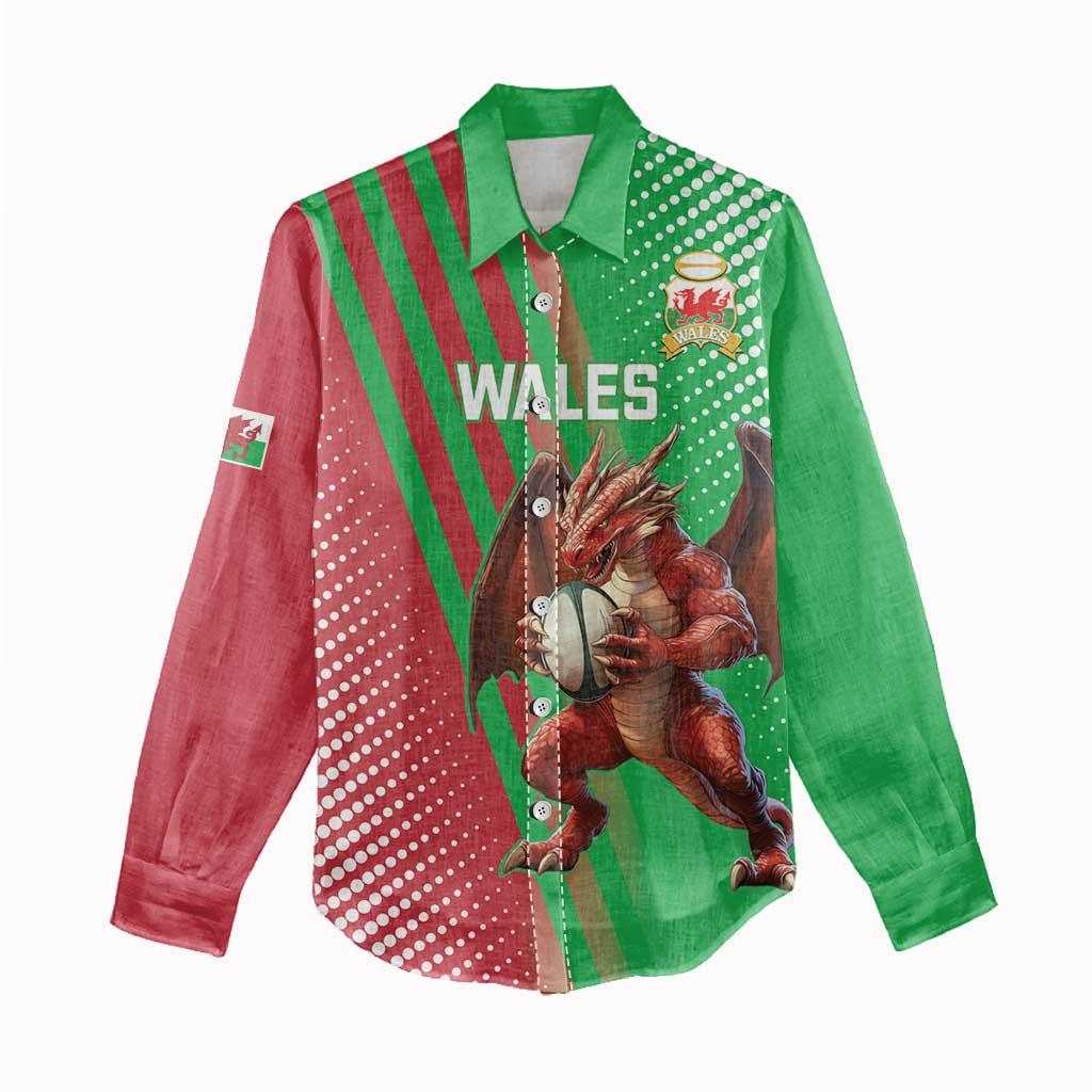 Custom Wales Rugby 2025 Women Casual Shirt Go Welsh Dragon Sporty Style - Wonder Print Shop