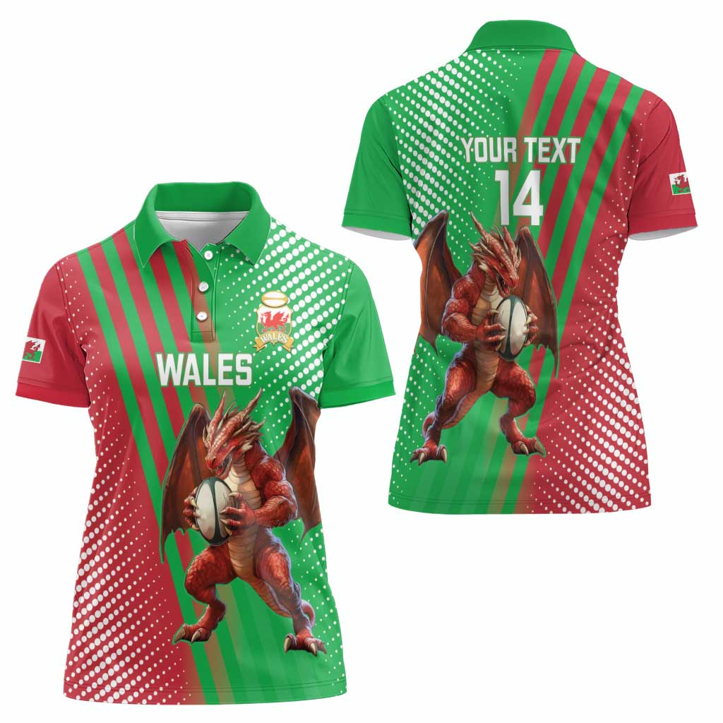 Custom Wales Rugby 2025 Women Polo Shirt Go Welsh Dragon Sporty Style - Wonder Print Shop