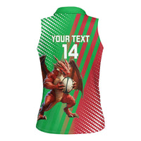 Custom Wales Rugby 2025 Women Sleeveless Polo Shirt Go Welsh Dragon Sporty Style - Wonder Print Shop