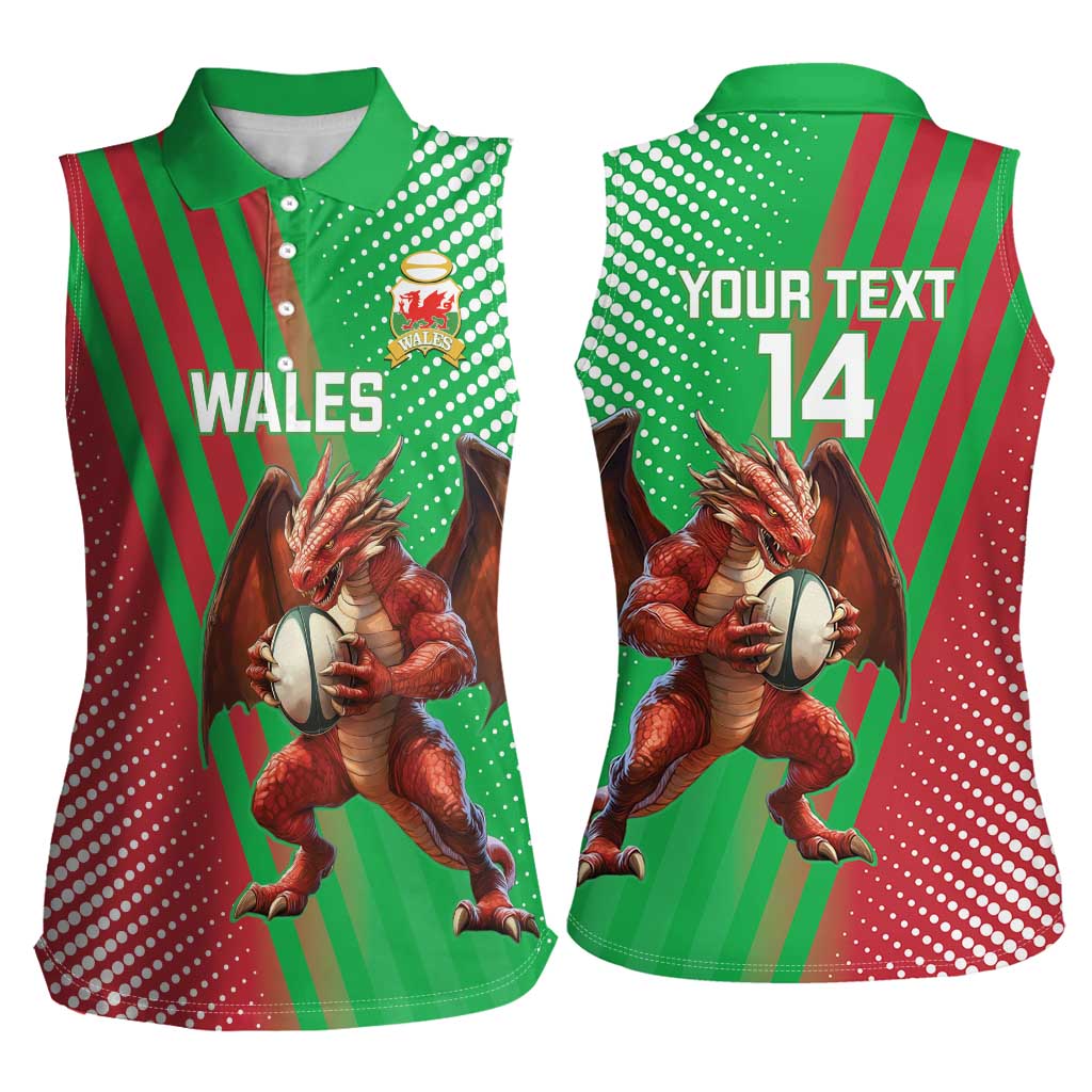 Custom Wales Rugby 2025 Women Sleeveless Polo Shirt Go Welsh Dragon Sporty Style - Wonder Print Shop