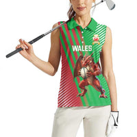 Custom Wales Rugby 2025 Women Sleeveless Polo Shirt Go Welsh Dragon Sporty Style - Wonder Print Shop
