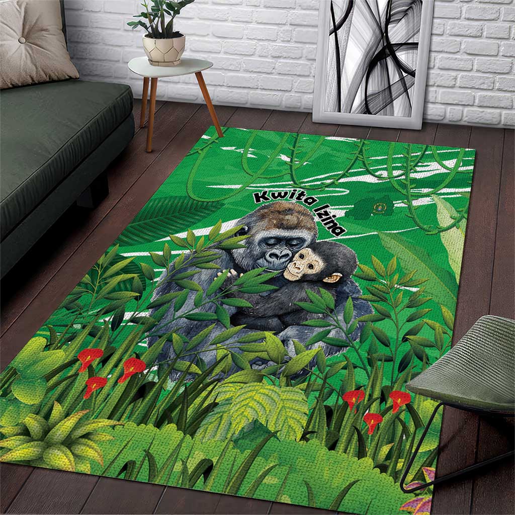 Rwanda Kwita Izina Area Rug Name a Gorilla - Save a Species - Wonder Print Shop