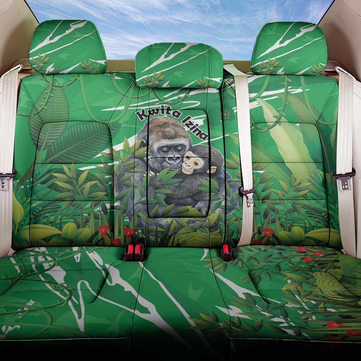 Rwanda Kwita Izina Back Car Seat Cover Name a Gorilla - Save a Species - Wonder Print Shop