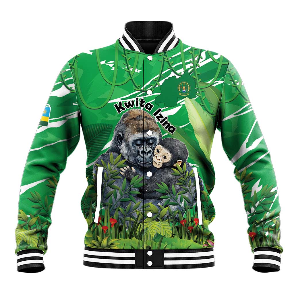 Personalized Rwanda Kwita Izina Baseball Jacket Name a Gorilla - Save a Species - Wonder Print Shop