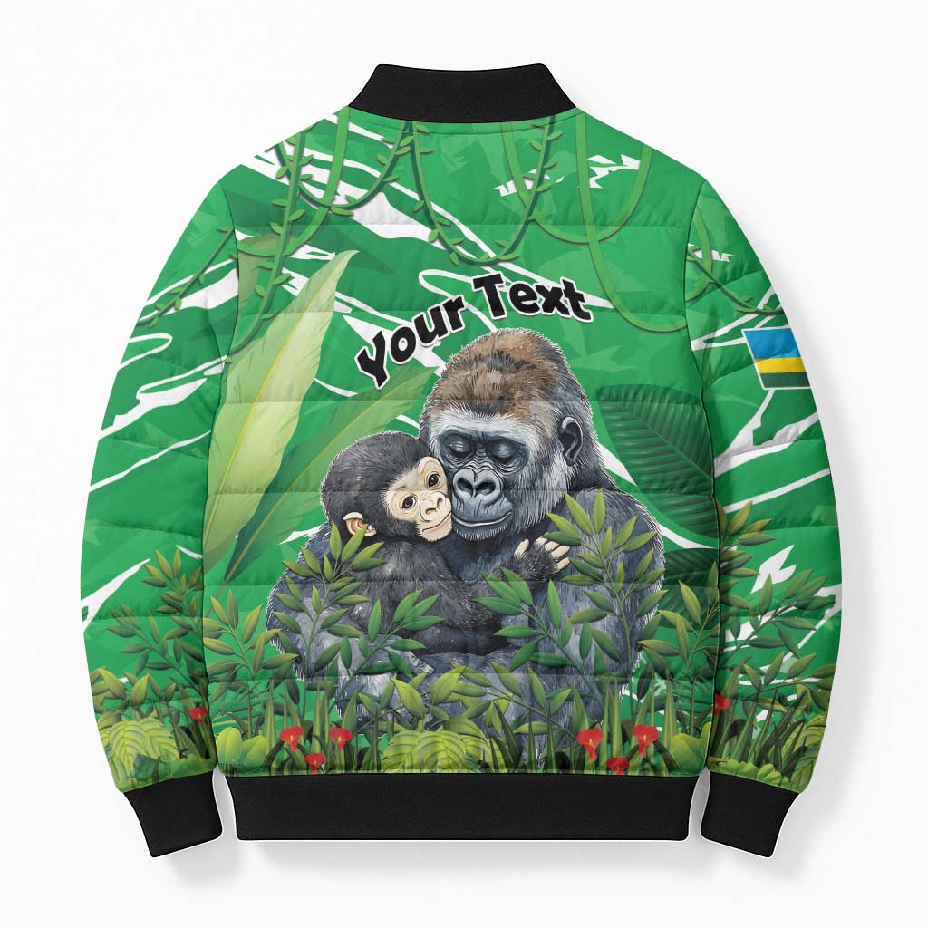 Personalized Rwanda Kwita Izina Bomber Puffer Jacket Name a Gorilla - Save a Species - Wonder Print Shop