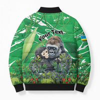 Personalized Rwanda Kwita Izina Bomber Puffer Jacket Name a Gorilla - Save a Species - Wonder Print Shop