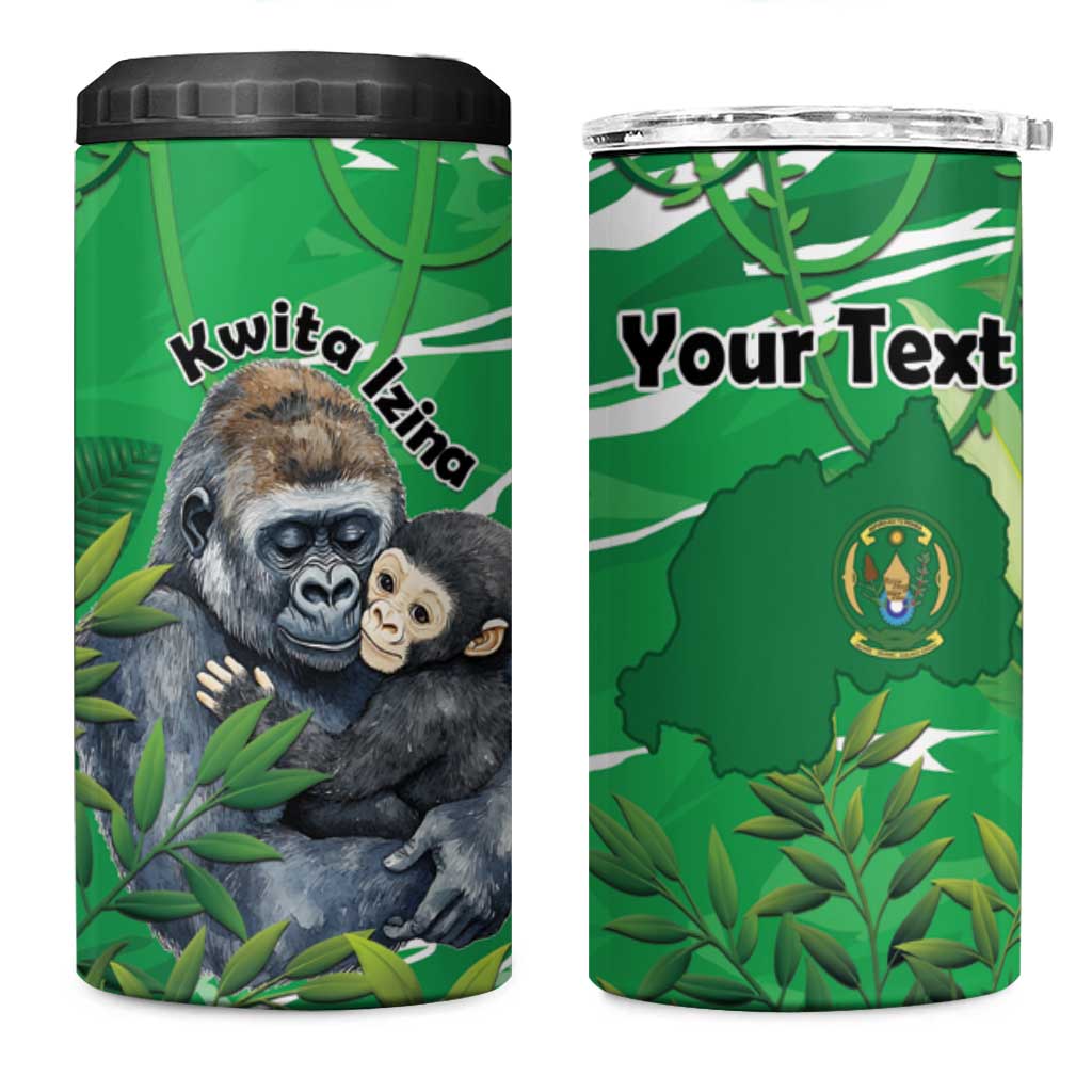 Personalized Rwanda Kwita Izina 4 in 1 Can Cooler Tumbler Name a Gorilla - Save a Species - Wonder Print Shop