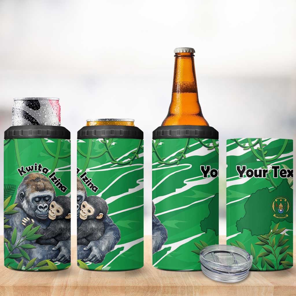 Personalized Rwanda Kwita Izina 4 in 1 Can Cooler Tumbler Name a Gorilla - Save a Species - Wonder Print Shop