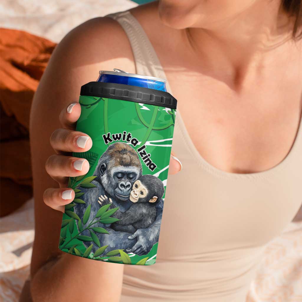 Personalized Rwanda Kwita Izina 4 in 1 Can Cooler Tumbler Name a Gorilla - Save a Species - Wonder Print Shop