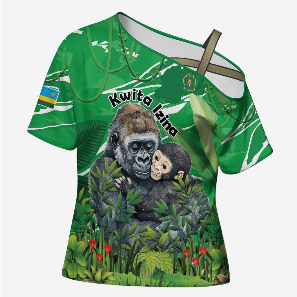 Personalized Rwanda Kwita Izina Cross Shoulder Shirt Name a Gorilla - Save a Species - Wonder Print Shop