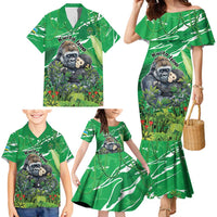 Personalized Rwanda Kwita Izina Family Matching Mermaid Dress and Hawaiian Shirt Name a Gorilla - Save a Species - Wonder Print Shop