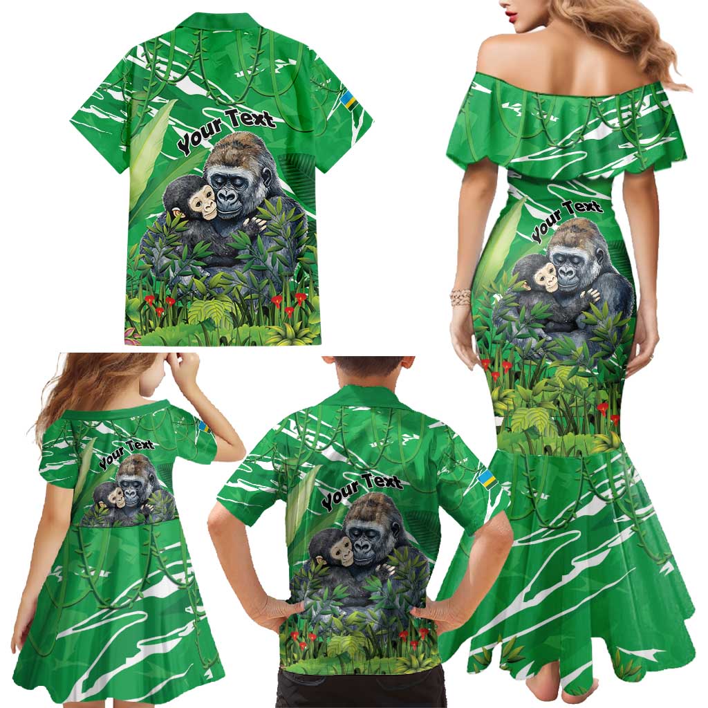 Personalized Rwanda Kwita Izina Family Matching Mermaid Dress and Hawaiian Shirt Name a Gorilla - Save a Species - Wonder Print Shop