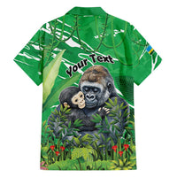Personalized Rwanda Kwita Izina Family Matching Off Shoulder Maxi Dress and Hawaiian Shirt Name a Gorilla - Save a Species - Wonder Print Shop