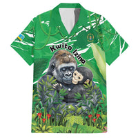 Personalized Rwanda Kwita Izina Family Matching Off Shoulder Short Dress and Hawaiian Shirt Name a Gorilla - Save a Species - Wonder Print Shop