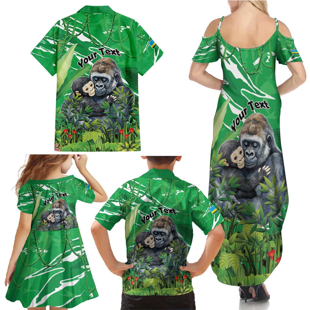 Personalized Rwanda Kwita Izina Family Matching Summer Maxi Dress and Hawaiian Shirt Name a Gorilla - Save a Species - Wonder Print Shop