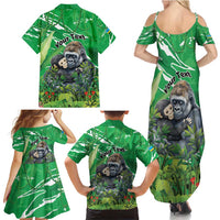 Personalized Rwanda Kwita Izina Family Matching Summer Maxi Dress and Hawaiian Shirt Name a Gorilla - Save a Species - Wonder Print Shop