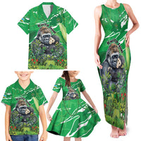 Personalized Rwanda Kwita Izina Family Matching Tank Maxi Dress and Hawaiian Shirt Name a Gorilla - Save a Species - Wonder Print Shop