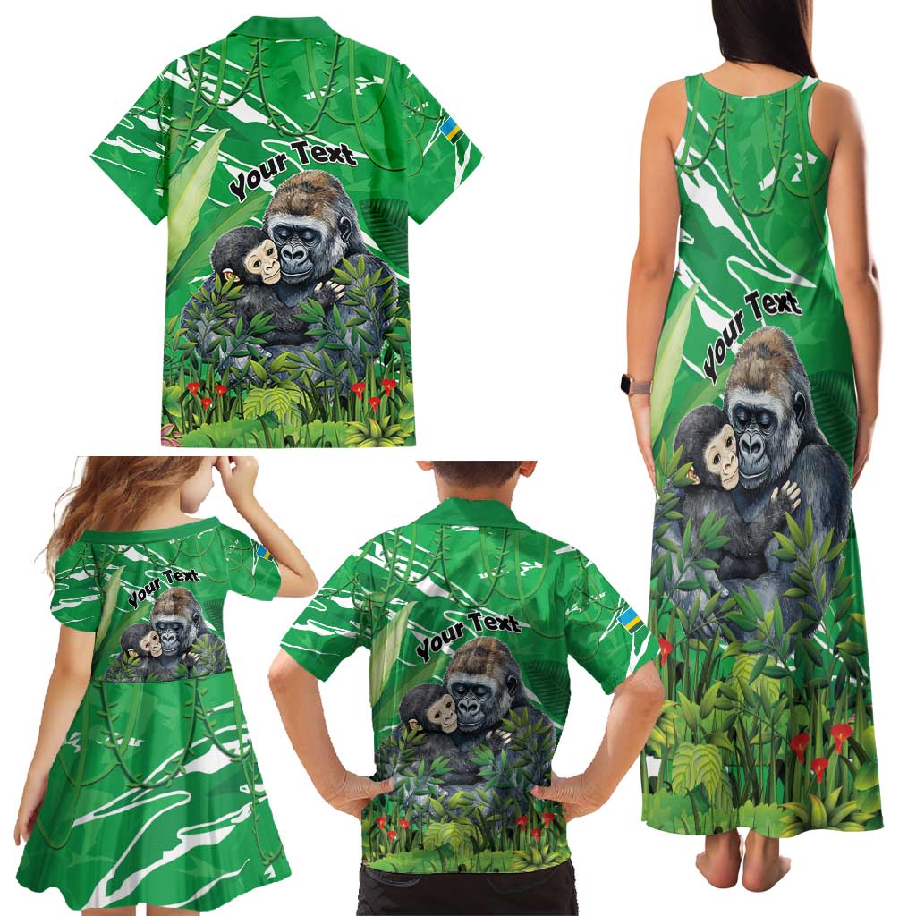 Personalized Rwanda Kwita Izina Family Matching Tank Maxi Dress and Hawaiian Shirt Name a Gorilla - Save a Species - Wonder Print Shop