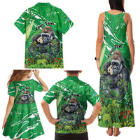 Personalized Rwanda Kwita Izina Family Matching Tank Maxi Dress and Hawaiian Shirt Name a Gorilla - Save a Species - Wonder Print Shop
