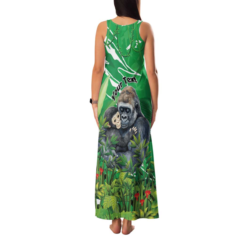 Personalized Rwanda Kwita Izina Family Matching Tank Maxi Dress and Hawaiian Shirt Name a Gorilla - Save a Species - Wonder Print Shop