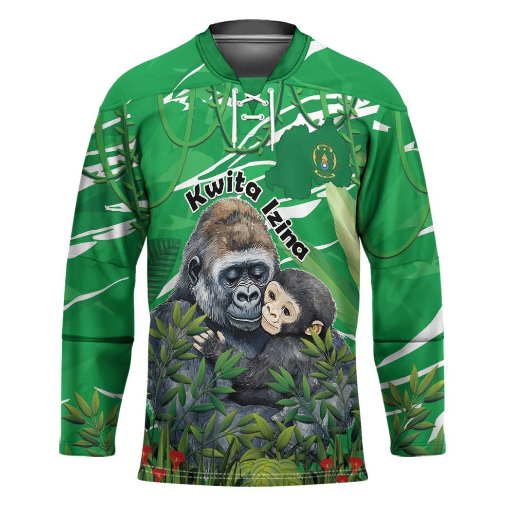 Personalized Rwanda Kwita Izina Hockey Jersey Name a Gorilla - Save a Species - Wonder Print Shop