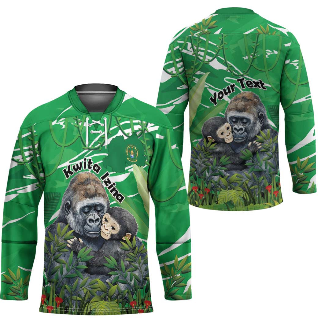 Personalized Rwanda Kwita Izina Hockey Jersey Name a Gorilla - Save a Species - Wonder Print Shop