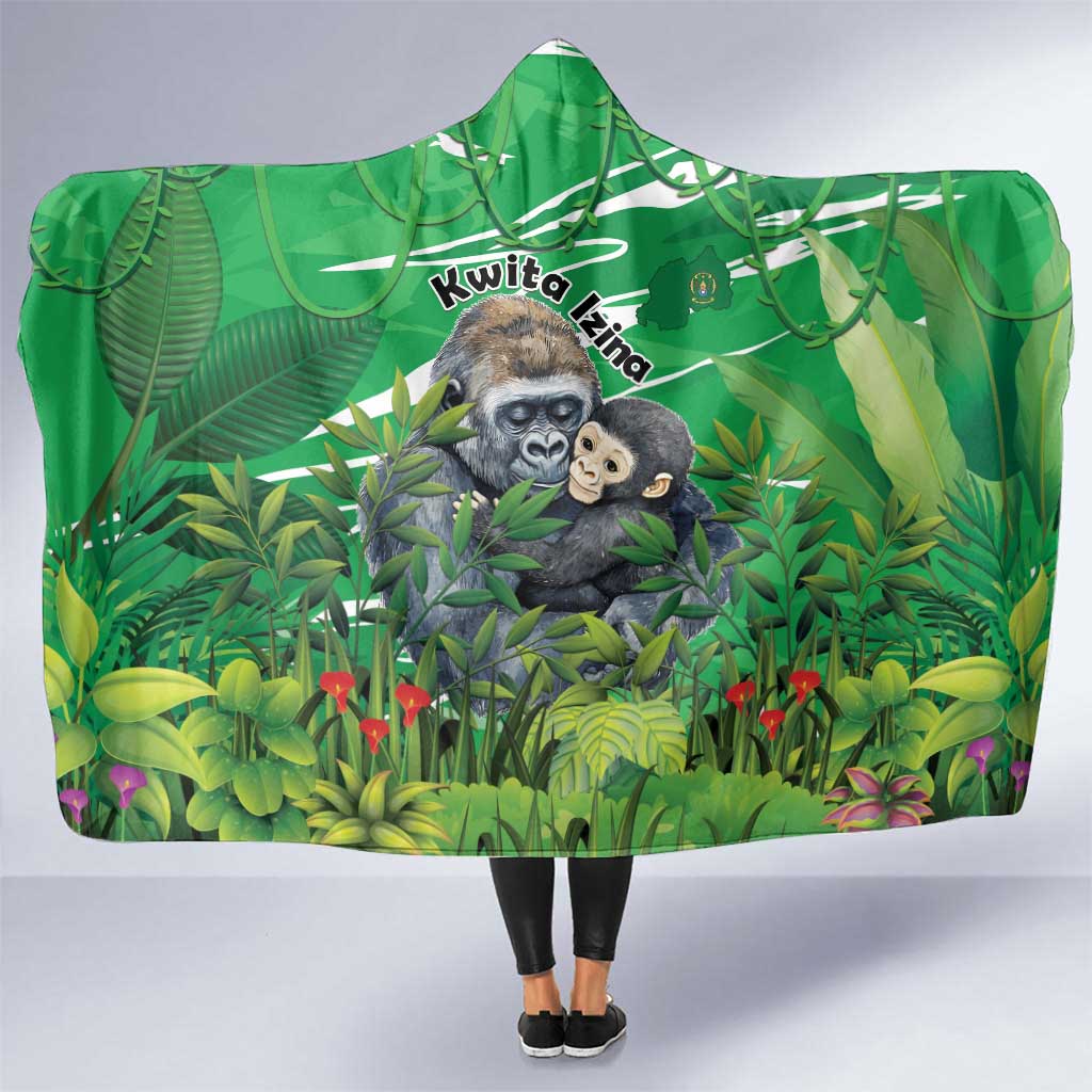 Rwanda Kwita Izina Hooded Blanket Name a Gorilla - Save a Species - Wonder Print Shop