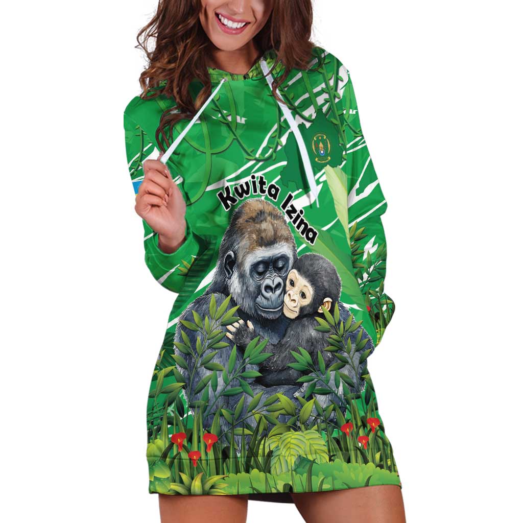 Personalized Rwanda Kwita Izina Hoodie Dress Name a Gorilla - Save a Species - Wonder Print Shop