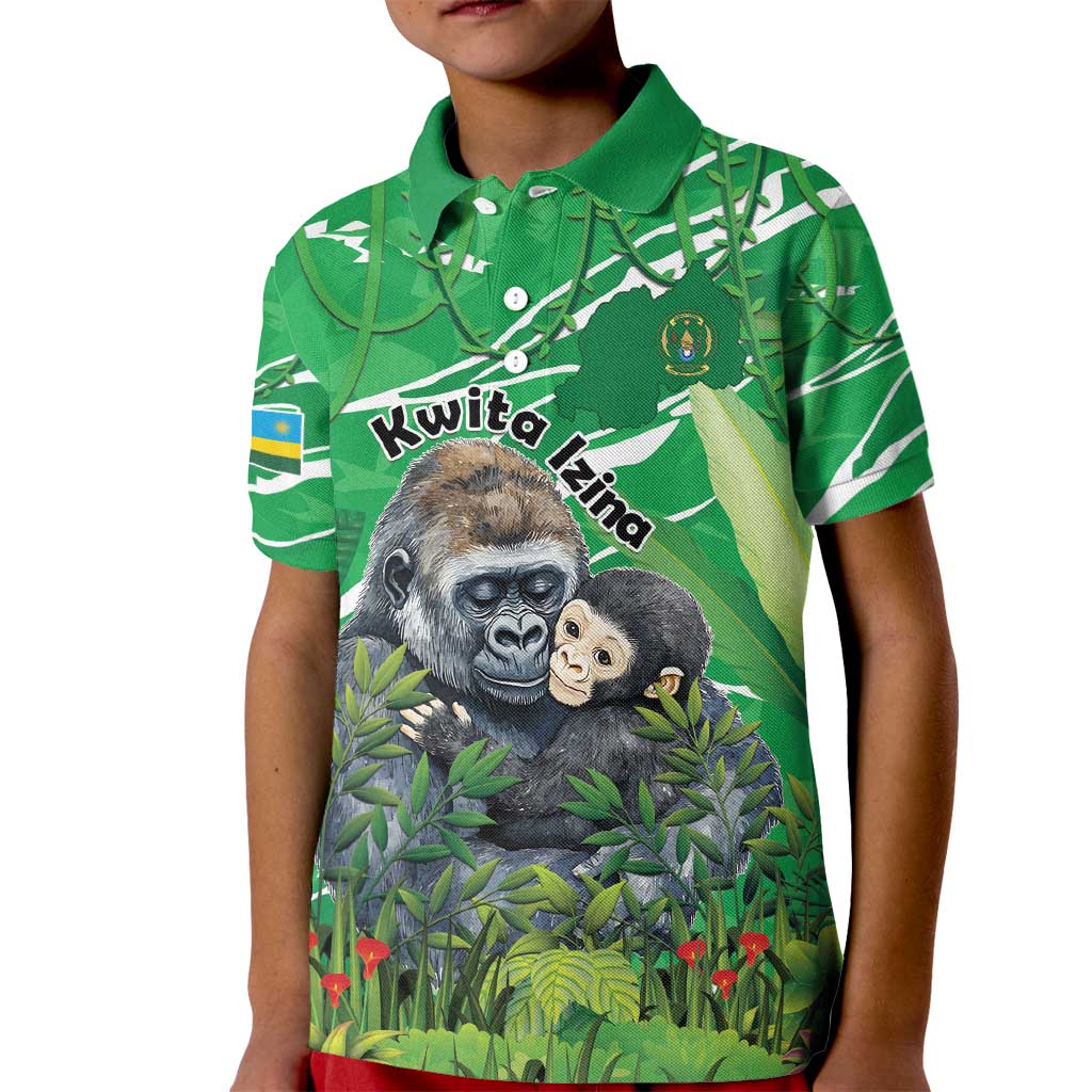 Personalized Rwanda Kwita Izina Kid Polo Shirt Name a Gorilla - Save a Species - Wonder Print Shop