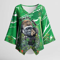 Personalized Rwanda Kwita Izina Kimono Sleeve Blouse Name a Gorilla - Save a Species - Wonder Print Shop
