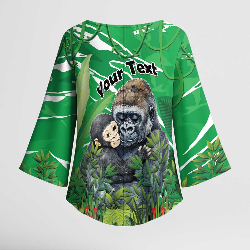 Personalized Rwanda Kwita Izina Kimono Sleeve Blouse Name a Gorilla - Save a Species - Wonder Print Shop